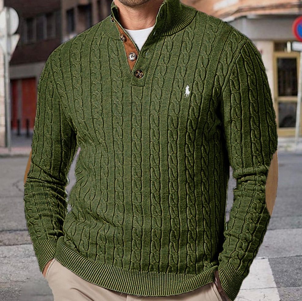 Men’s Plain Cable Knit Sweater