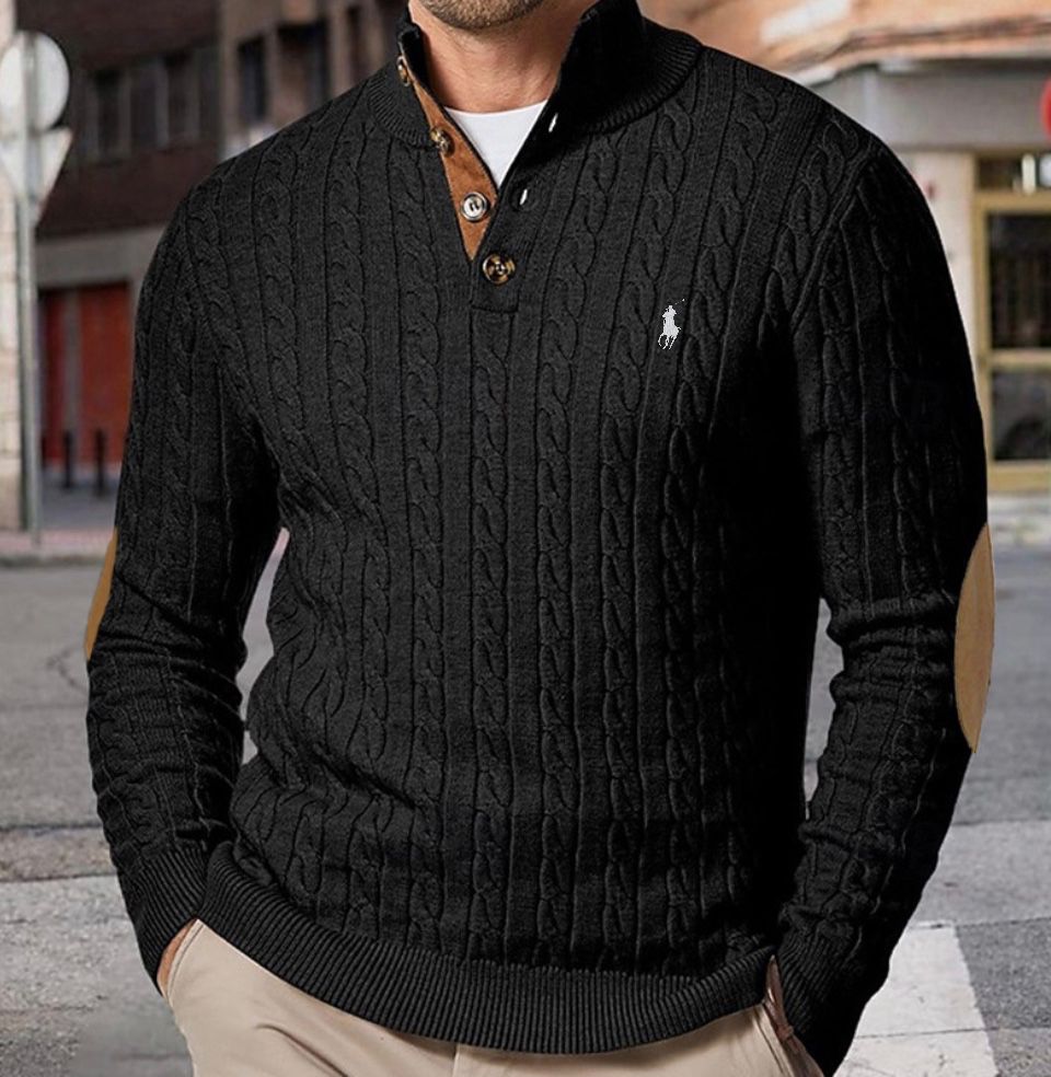 Men’s Plain Cable Knit Sweater