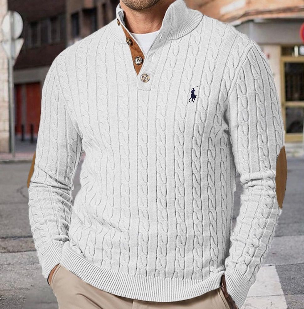 Men’s Plain Cable Knit Sweater