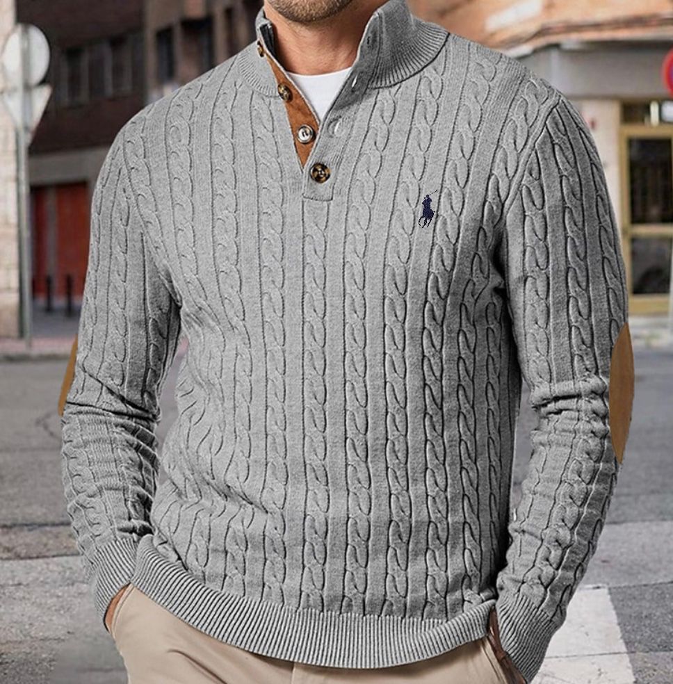 Men’s Plain Cable Knit Sweater